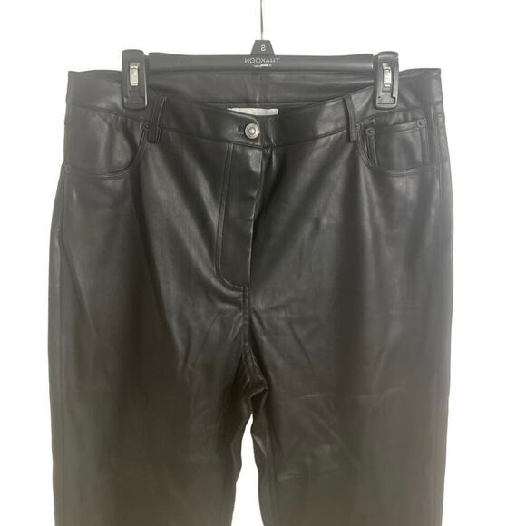MODERN CITIZEN Faux Leather Straight Leg Pants Size Large in Black NWOT - Picture 4 of 8